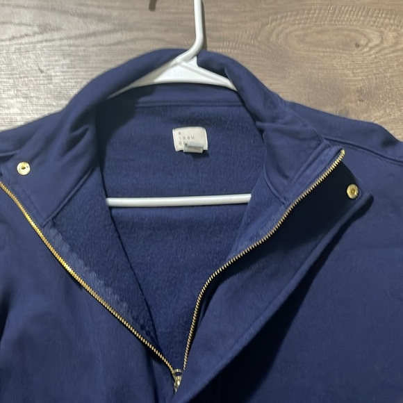 A New Day navy blue pullover with 1/2 zipper and kangaroo pocket, size M - Picture 5 of 8